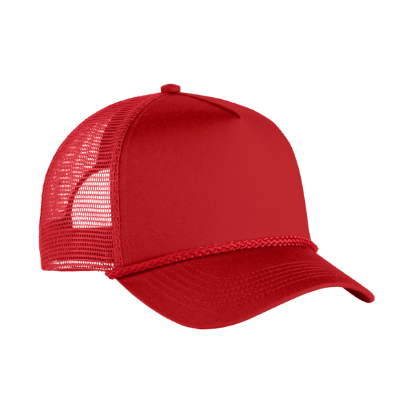 Port Authority 5 Panel Snapback Cap, Red, Right Side view