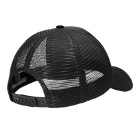 Port Authority 5 Panel Twill Foam Trucker Cap, Black / Black, Back view