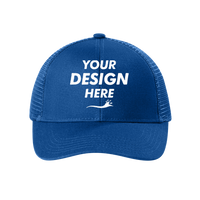Port Authority Adjustable Mesh Back Cap, Radiant Royal, Front view, Mockup