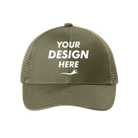 Port Authority Adjustable Mesh Back Cap, Sage Green, Front view, Mockup