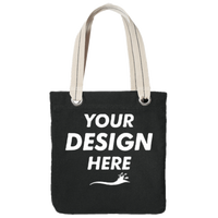 Port Authority Allie Tote, Black / Black, Front view, Mockup