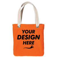 Port Authority Allie Tote, Bright Orange / Bright Orange, Front view, Mockup