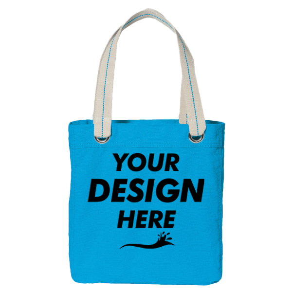 Port Authority Allie Tote, Turquoise / Turquoise, Front view, Mockup