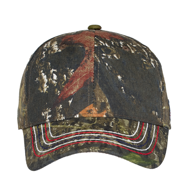 Port Authority Americana Contrast Stitch Camouflage Cap, Mossy Oak New Break-Up, Front view