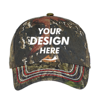 Port Authority Americana Contrast Stitch Camouflage Cap, Mossy Oak New Break-Up, Front view, Mockup