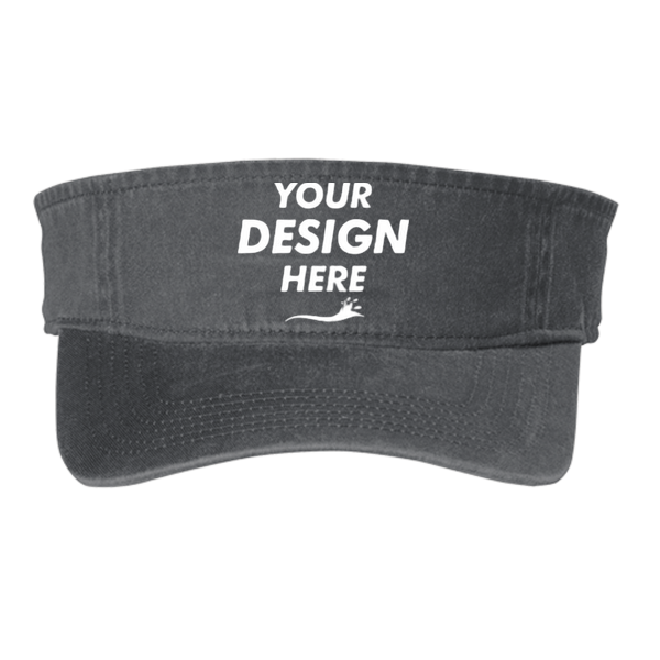 Port Authority Beach Wash ® Visor, Coal, Front view, Mockup