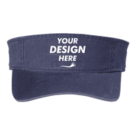 Port Authority Beach Wash ® Visor, Denim Blue, Front view, Mockup