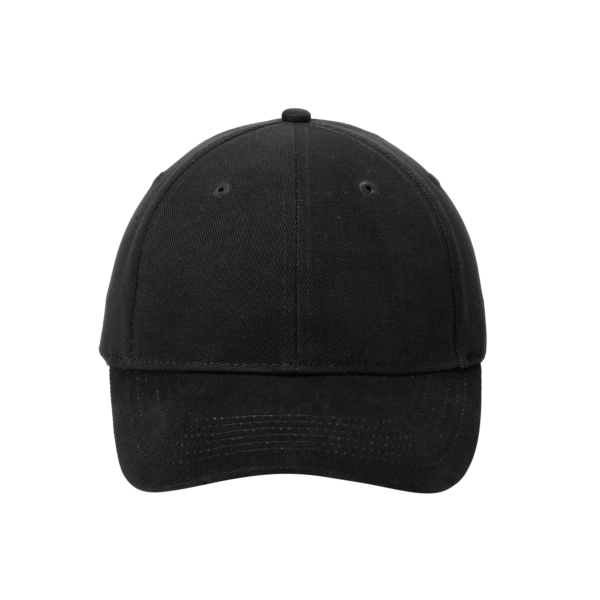 Port Authority Brushed Twill Cap, Black, Front view