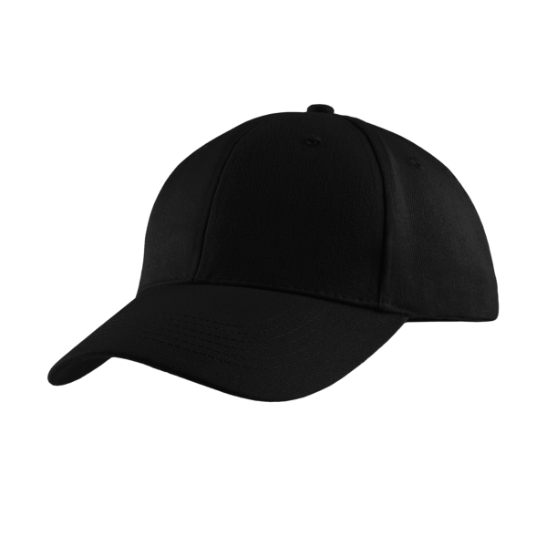 Port Authority Brushed Twill Cap, Black, Left Side view