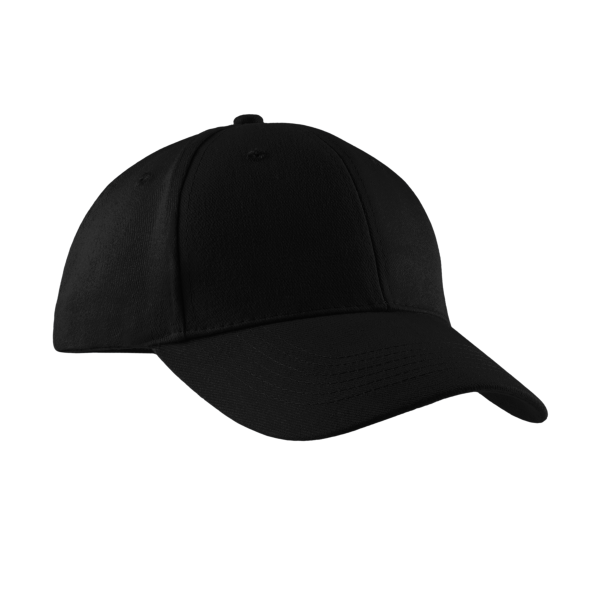 Port Authority Brushed Twill Cap, Black, Right Side view