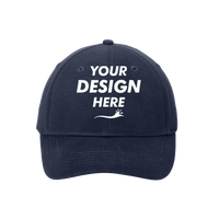 Port Authority Brushed Twill Cap, Navy, Front view, Mockup