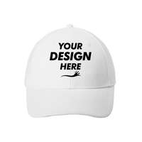 Port Authority Brushed Twill Cap, White, Front view, Mockup