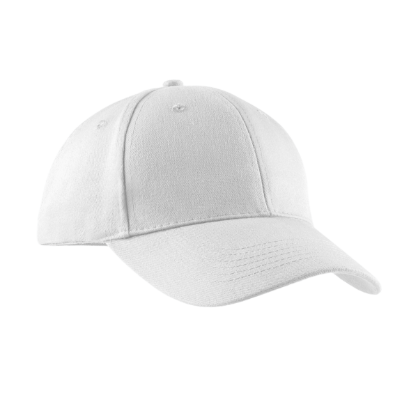 Port Authority Brushed Twill Cap, White, Right Side view