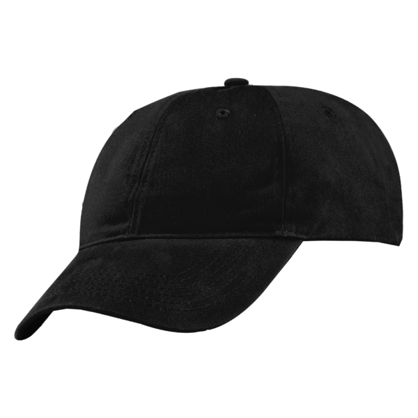 Port Authority Brushed Twill Low Profile Cap, Black, Left Side view