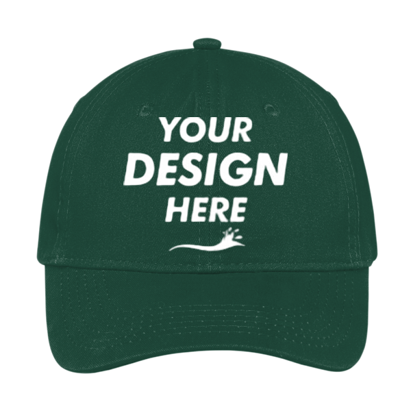 Port Authority Brushed Twill Low Profile Cap, Hunter, Front view, Mockup