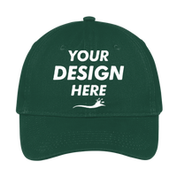 Port Authority Brushed Twill Low Profile Cap, Hunter, Front view, Mockup