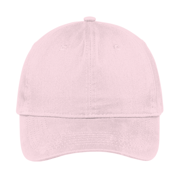 Port Authority Brushed Twill Low Profile Cap, Light Pink, Front view