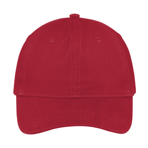 Port Authority Brushed Twill Low Profile Cap, Red, Front view