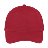 Port Authority Brushed Twill Low Profile Cap, Red, Front view