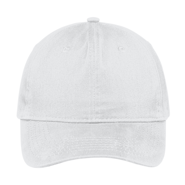 Port Authority Brushed Twill Low Profile Cap, White, Front view