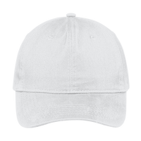 Port Authority Brushed Twill Low Profile Cap, White, Front view