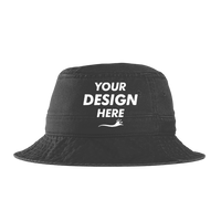 Port Authority Bucket Hat, Black, Front view, Mockup