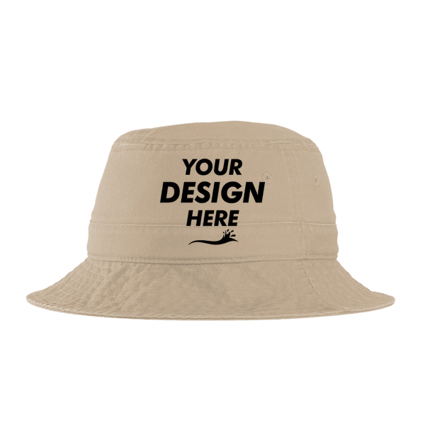 Port Authority Bucket Hat, Khaki, Front view, Mockup