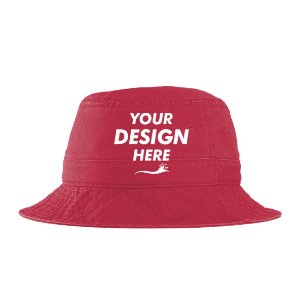 Port Authority Bucket Hat, Red, Front view, Mockup
