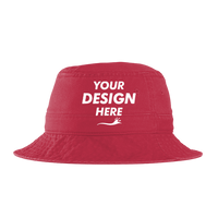 Port Authority Bucket Hat, Red, Front view, Mockup