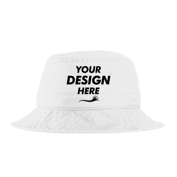 Port Authority Bucket Hat, White, Front view, Mockup
