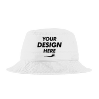 Port Authority Bucket Hat, White, Front view, Mockup
