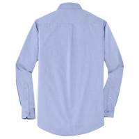 Port Authority Crosshatch Easy Care Shirt, Chambray Blue, Back view