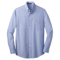 Port Authority Crosshatch Easy Care Shirt, Chambray Blue, Front view