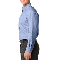 Port Authority Crosshatch Easy Care Shirt, Chambray Blue, Left side view
