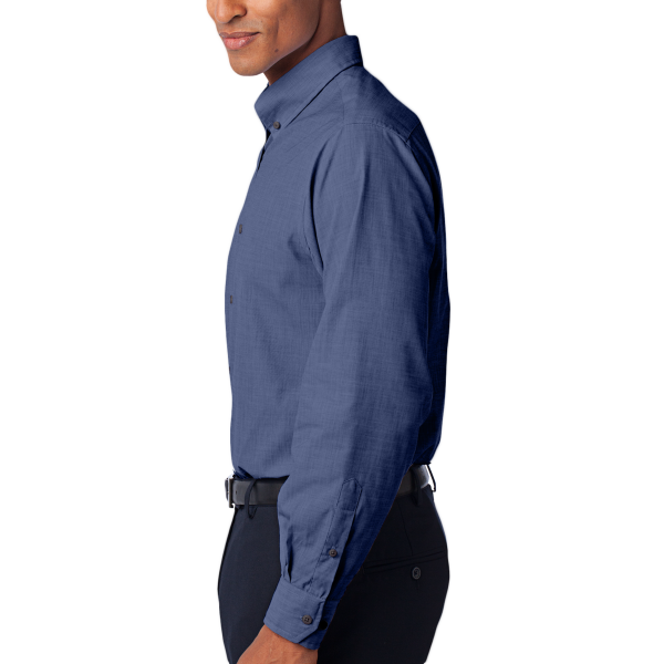 Port Authority Crosshatch Easy Care Shirt, Deep Blue, Left side view