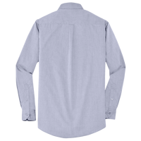 Port Authority Crosshatch Easy Care Shirt, Navy Frost, Back view