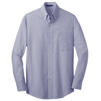 Port Authority Crosshatch Easy Care Shirt, Navy Frost, Front view