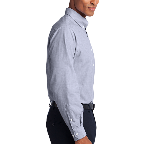 Port Authority Crosshatch Easy Care Shirt, Navy Frost, Right side view