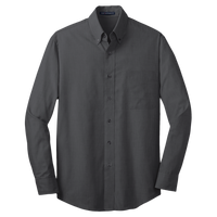 Port Authority Crosshatch Easy Care Shirt, Soft Black, Front view