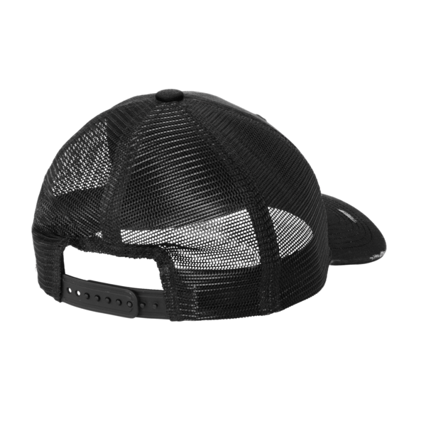 Port Authority Distressed Mesh Back Cap, Black / Black, Back view