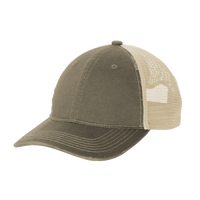 Port Authority Distressed Mesh Back Cap, Khaki / Stone, Left Side view