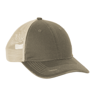 Port Authority Distressed Mesh Back Cap, Khaki / Stone, Right Side view