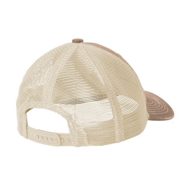 Port Authority Distressed Mesh Back Cap, Light Olive / Stone, Back view