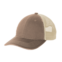 Port Authority Distressed Mesh Back Cap, Light Olive / Stone, Left Side view