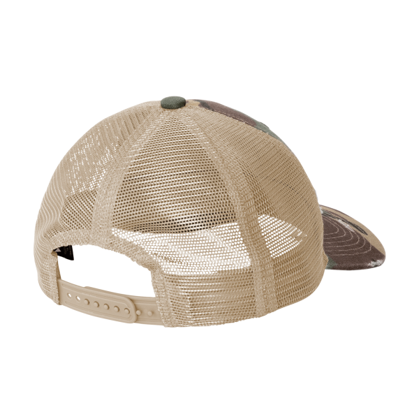 Port Authority Distressed Mesh Back Cap, Military Camo / Khaki, Back view