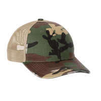 Port Authority Distressed Mesh Back Cap, Military Camo / Khaki, Right Side view