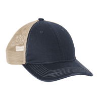 Port Authority Distressed Mesh Back Cap, River Blue Navy / Khaki, Right Side view