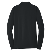 Port Authority EZCotton ® Long Sleeve Polo, Black, Back view