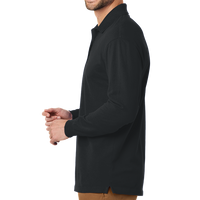 Port Authority EZCotton ® Long Sleeve Polo, Black, Left view