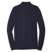 Port Authority EZCotton ® Long Sleeve Polo, Navy, Back view